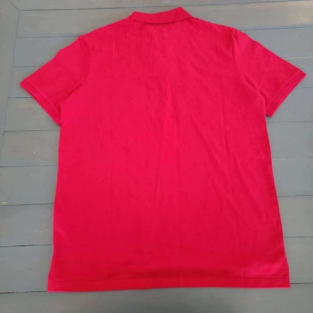 Polo Ralph Lauren Men's Red Multi Logo Classic Fit Pique Polo Shirt Size M